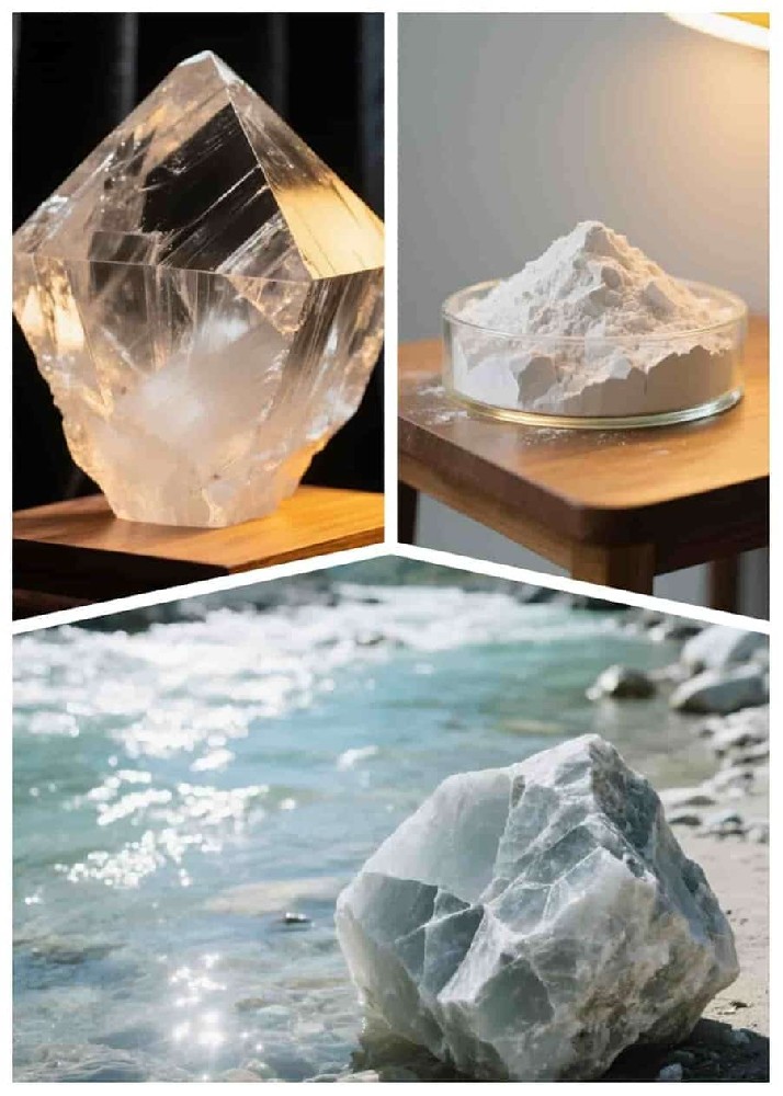 Calcite and calcite powder.jpg