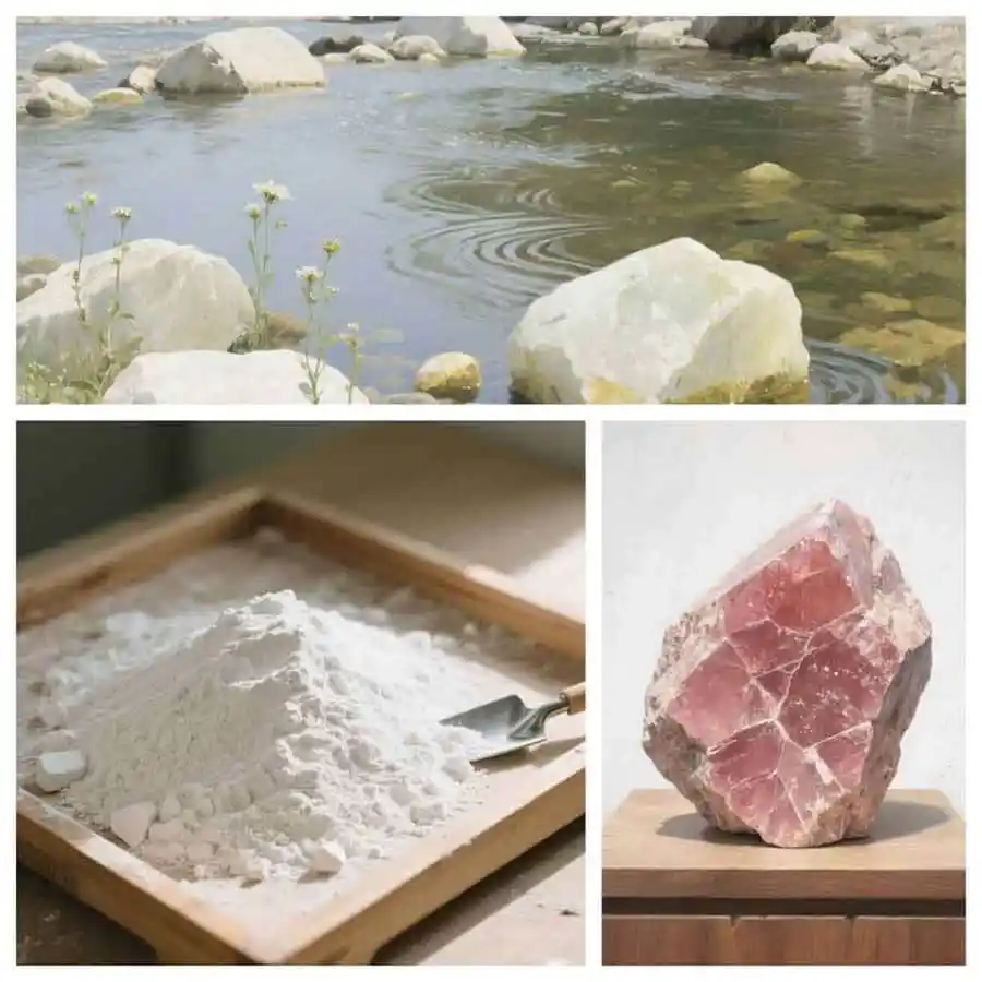 Potassium feldspar and potassium feldspar powder.webp