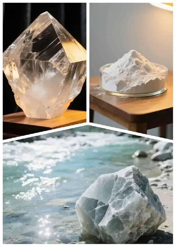 Calcite and calcite powder.webp