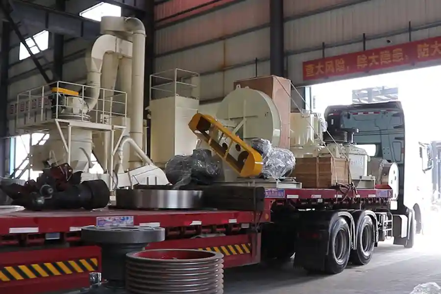 The CR5R4128 Raymond Mill is loaded onto the vehicle and shipped